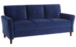 Dunleith 2-Pc Blue Velvet Fabric Sofa Set