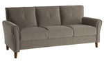 Dunleith 2-Pc Brown Velvet Fabric Sofa Set