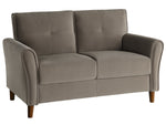 Dunleith 2-Pc Brown Velvet Fabric Sofa Set