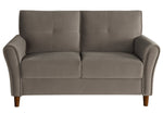 Dunleith 2-Pc Brown Velvet Fabric Sofa Set