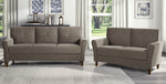 Dunleith 2-Pc Brown Velvet Fabric Sofa Set