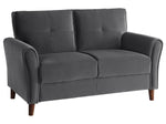 Dunleith 2-Pc Gray Velvet Fabric Sofa Set