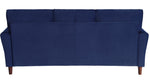 Dunleith Blue Velvet Fabric Sofa with Flared Arms