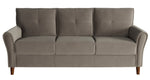 Dunleith Brown Velvet Fabric Sofa with Flared Arms