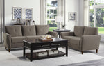 Dunleith Brown Velvet Fabric Sofa with Flared Arms