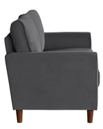 Dunleith Gray Velvet Fabric Loveseat with Flared Arms