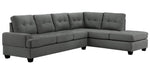 Dunstan 2-Pc Dark Gray Fabric Reversible Sectional Sofa