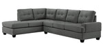 Dunstan 2-Pc Dark Gray Fabric Reversible Sectional Sofa