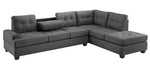 Dunstan 2-Pc Dark Gray Fabric Reversible Sectional Sofa