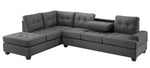 Dunstan 2-Pc Dark Gray Fabric Reversible Sectional Sofa