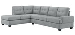 Dunstan 2-Pc Gray Fabric Reversible Sectional Sofa