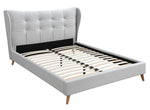 Duran Light Gray Fabric Button Tufted King Bed