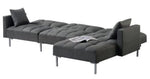 Duzzy Dark Gray Fabric Reversible Adjustable Sectional Sofa