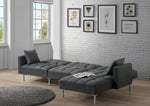 Duzzy Dark Gray Fabric Reversible Adjustable Sectional Sofa