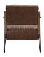 Eacnlz Cocoa Top Grain Leather Accent Chair