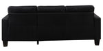 Earsom Black Linen Fabric Tufted Sofa with Ottoman