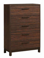 Edmonton Rustic Tobacco Wood 5-Drawer Chest