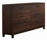 Edmonton Rustic Tobacco Wood 6-Drawer Dresser