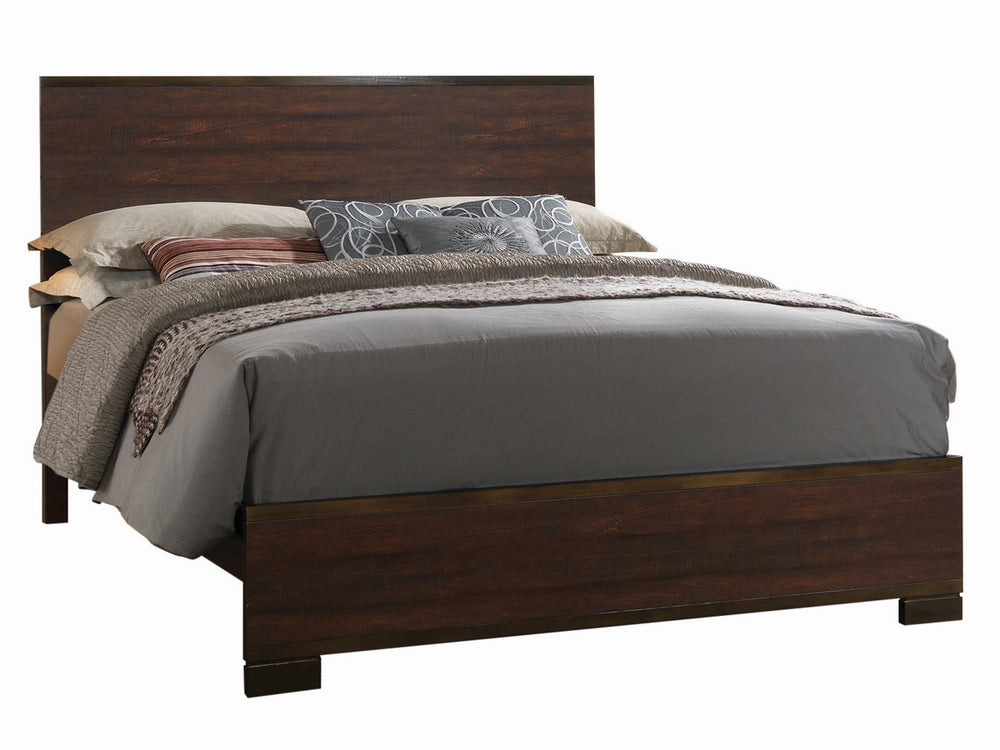 Edmonton Rustic Tobacco Wood King Panel Bed