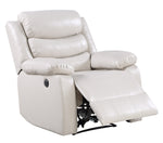 Eilbra Beige PU Leather Power Recliner