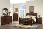 Eileen Espresso/Cherry Wood Queen Poster Bed