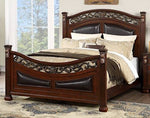 Eileen Espresso/Cherry Wood Queen Poster Bed