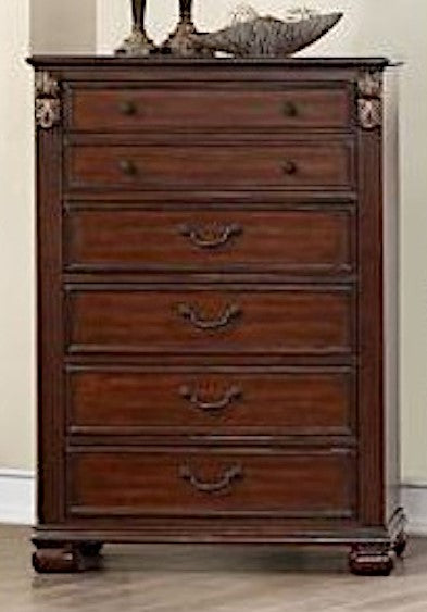 Eileena Cherry Wood 5-Drawer Chest