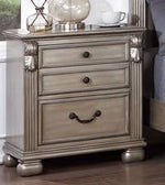 Eileena Champagne Wood 2-Drawer Nightstand