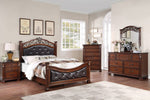 Eileena Espresso/Cherry Wood Cal King Poster Bed