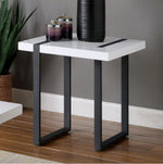 Eimear White/Black Metal End Table