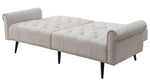 Eiroa Beige Fabric Button Tufted Adjustable Sofa Bed