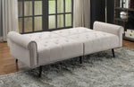 Eiroa Beige Fabric Button Tufted Adjustable Sofa Bed