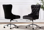 Ekin Black Velvet Fabric Swivel Office Chair