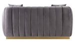 Elchanon Gray Velvet Plush Tufted Loveseat