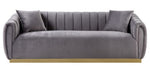 Elchanon Gray Velvet Plush Tufted Sofa