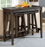 Elinor 3-Pc Gray Wood Counter Height Table Set