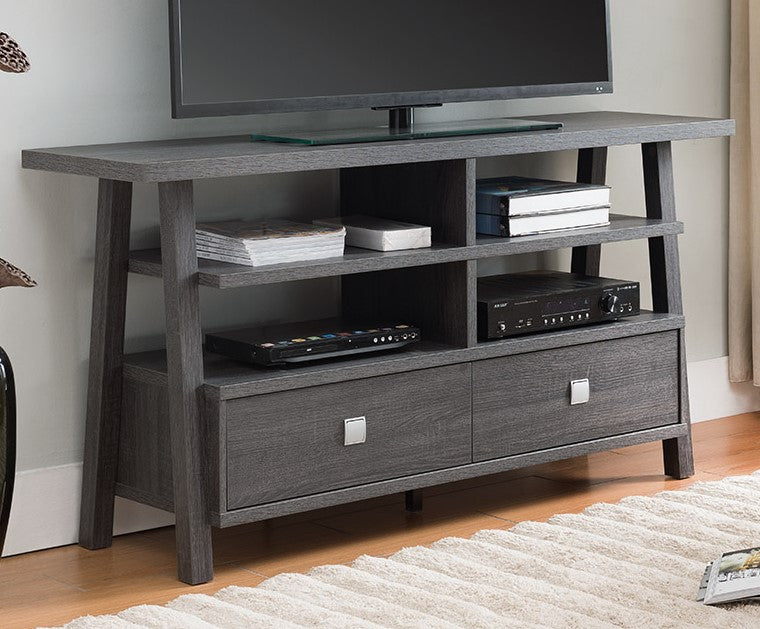 Ella Grey Wood 2-Drawer TV Stand