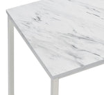 Elliana White Faux Marble/Satin Nickel Metal End Table