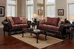 Ellis Burgundy/Brown 2-Seat Sofa (Oversized)