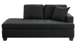 Elmont Black Textured Fabric Chaise