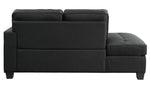 Elmont Black Textured Fabric Chaise