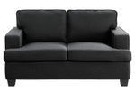 Elmont Black Textured Fabric Loveseat