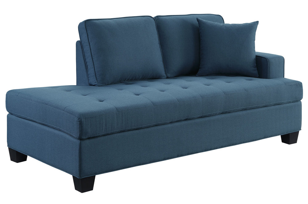 Elmont Blue Textured Fabric Chaise