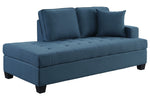 Elmont Blue Textured Fabric Chaise