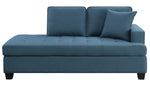 Elmont Blue Textured Fabric Chaise