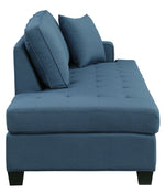 Elmont Blue Textured Fabric Chaise