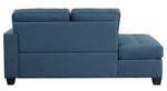 Elmont Blue Textured Fabric Chaise