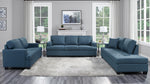 Elmont Blue Textured Fabric Chaise