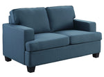 Elmont Blue Textured Fabric Loveseat