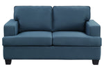 Elmont Blue Textured Fabric Loveseat